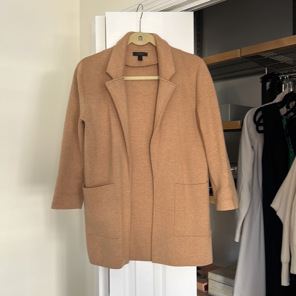 J. CREW SOPHIE CAMEL SWEATER BLAZER